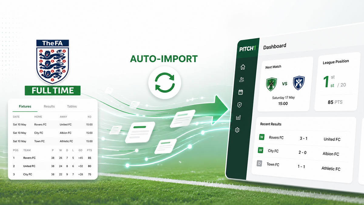 Pitch1 FA Full-Time automatic football data import feature