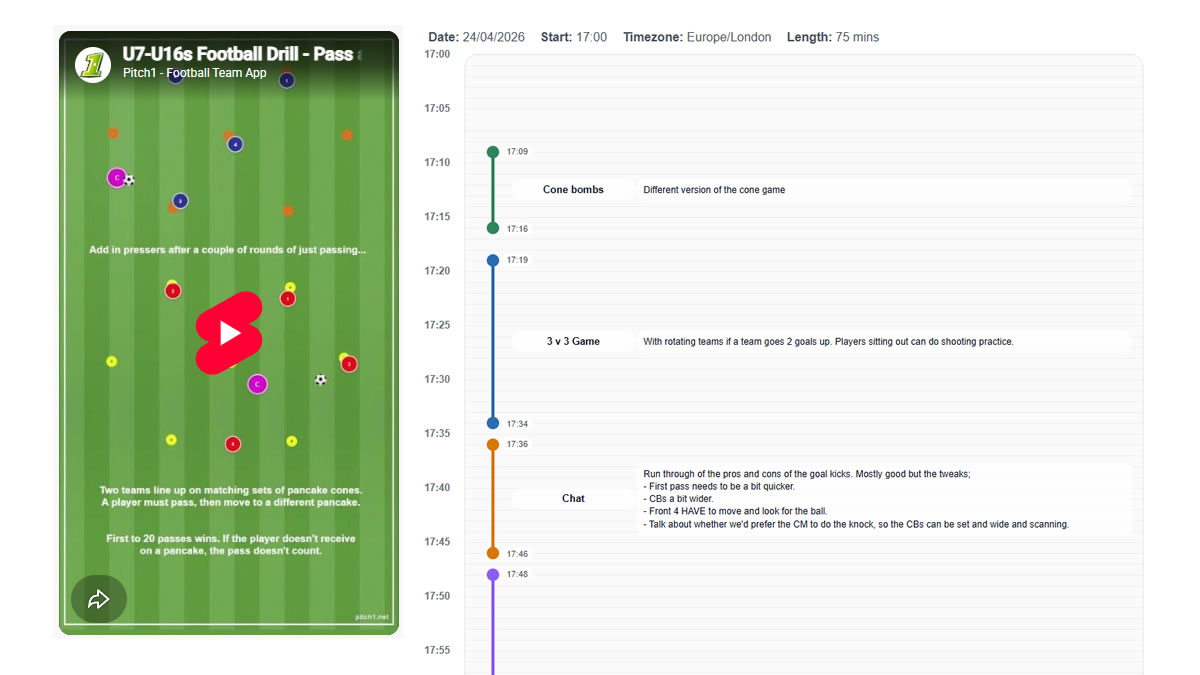 Pitch1 football training drill library